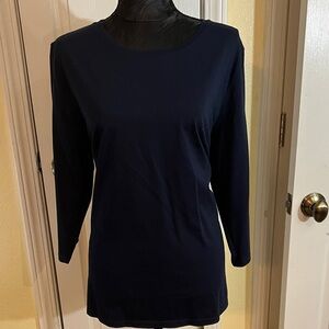 Lands' End Women's Dark Blue Long Sleeve Top